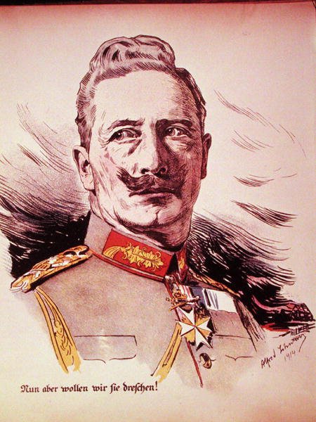 कैसर विल्हेम II का पोर्ट्रेट (1859-1941) 1914 (कलर लिथो) द्वारा जर्मन स्कूल