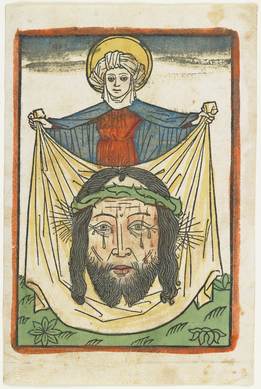 सडेरियम के साथ सेंट वेरोनिका, c.1475 (हाथ से रंगी लकडी) द्वारा जर्मन स्कूल