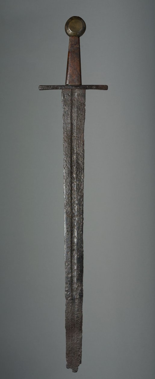 तलवार, c.1350 (लोहा, लकड़ी की पकड़ और पीतल के पोमेल प्रतिस्थापन) द्वारा जर्मन स्कूल