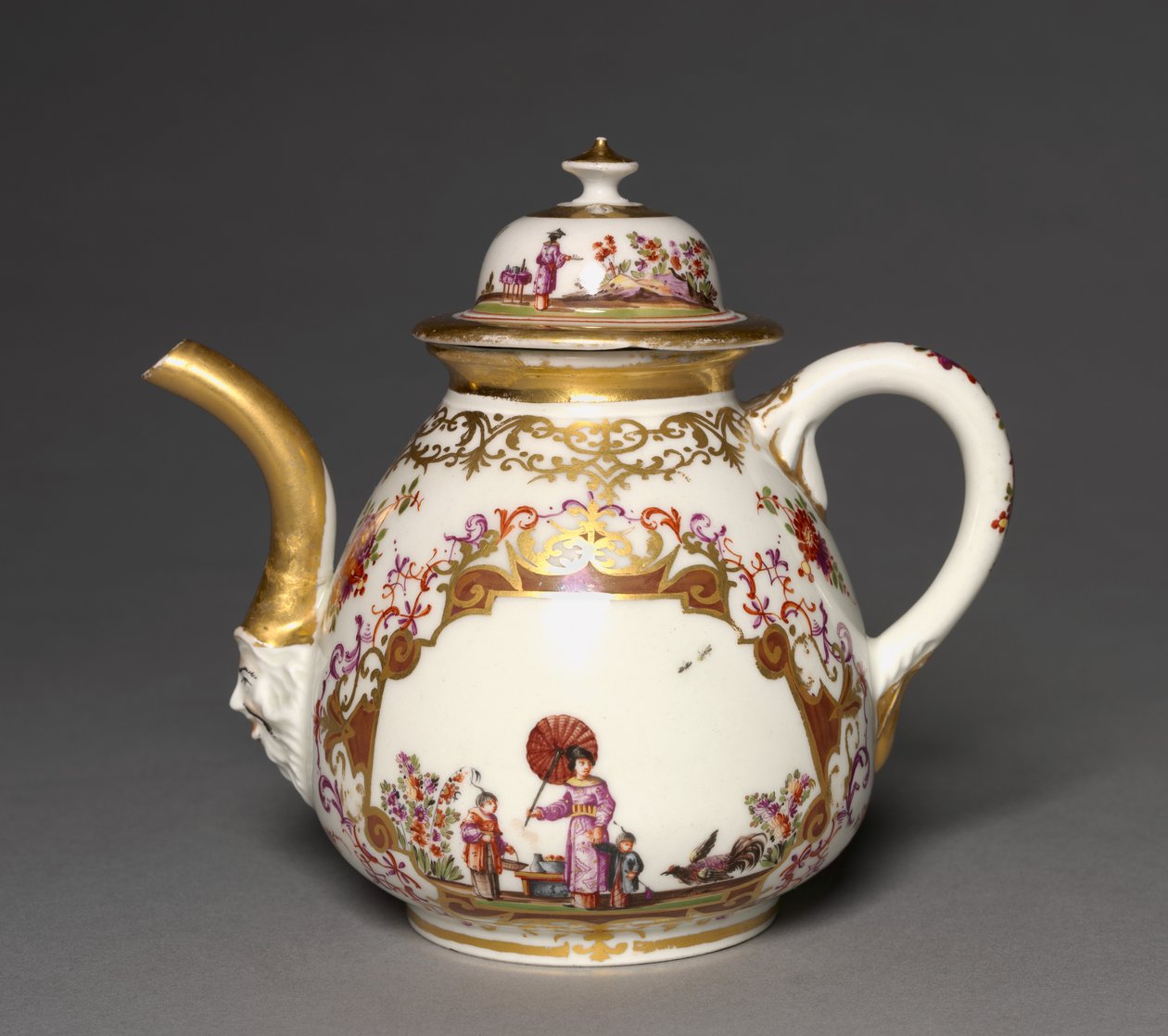 टी पॉट, मीसेन पोर्सिलेन फैक्ट्री, c.1723-24 द्वारा जर्मन स्कूल
