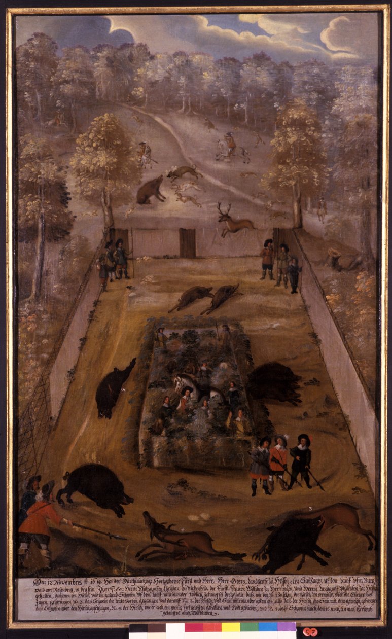 द बोअर हंट, c.1619 द्वारा जर्मन स्कूल