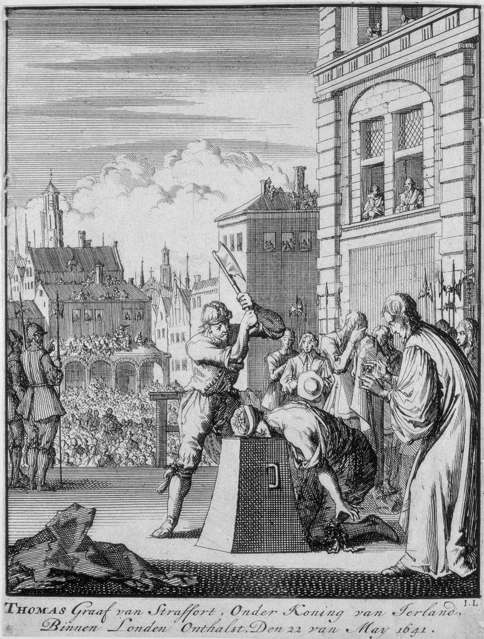 12 मई 1641 को टॉवर हिल पर स्ट्रेफ़र्ड (1593-1641) के अर्ल का निष्पादन द्वारा जर्मन स्कूल