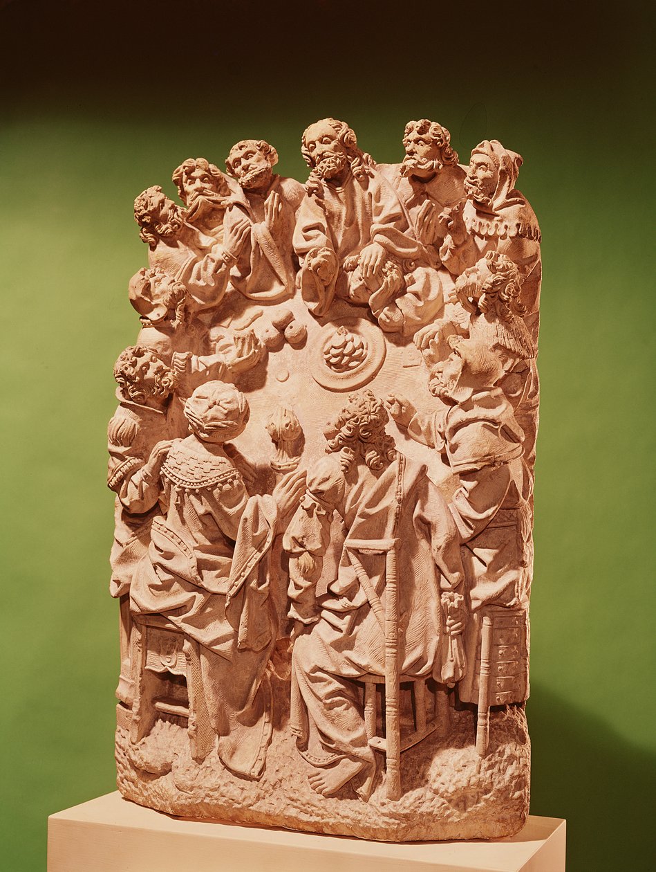 द लास्ट सपर, c.1500-30 (चूना पत्थर) (विस्तार के लिए 391865 देखें) द्वारा जर्मन स्कूल