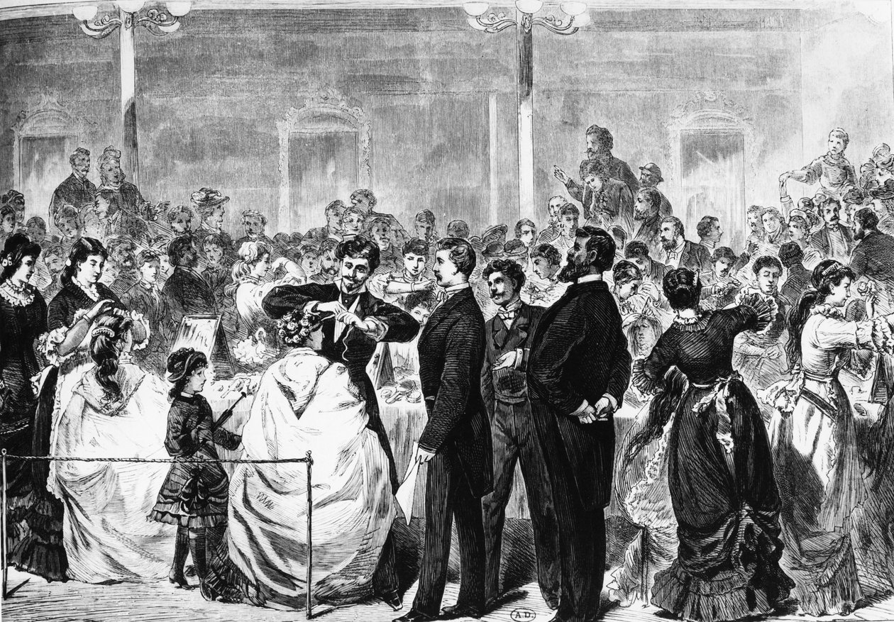 3 मई, 1881 को हेयरड्रेसिंग उद्योग की एक समिति द्वारा टोनाहल, बर्लिन में प्रशिक्षुओं की परीक्षा द्वारा जर्मन स्कूल