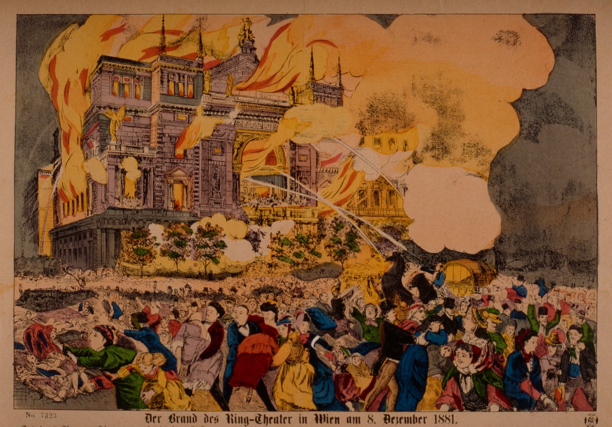 8 दिसंबर 1881, वियना, 1881 में रिंगथेटर में महान आग द्वारा जर्मन स्कूल