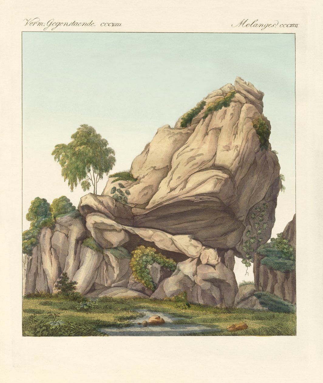 फॉनटेनब्लियू के कथित जीवाश्मित रॉयटर (रंगीन उत्कीर्णन) द्वारा जर्मन स्कूल