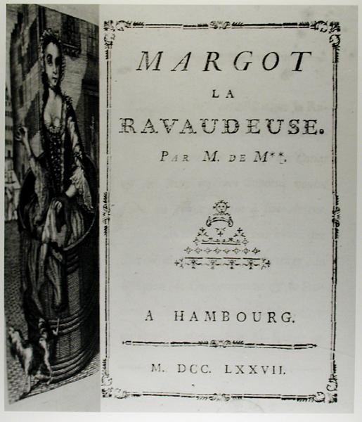 हैम्बर्ग में प्रकाशित एम. डी. एम. (लुई चार्ल्स फौगेरेट डी मोनब्रोन 1706-1761) द्वारा 'मार्गोट ला रावौदेस' (1750) का शीर्षक पृष्ठ द्वारा जर्मन स्कूल