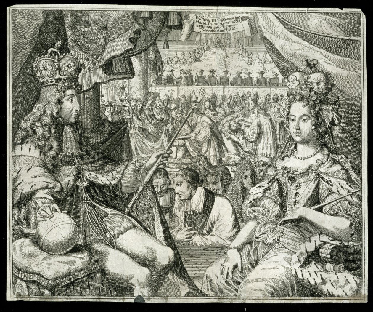 विलियम III (1650-1702) और मैरी II (1662-94) राजा और ग्रेट ब्रिटेन और आयरलैंड की रानी 1689 से, c.1689 द्वारा जर्मन स्कूल