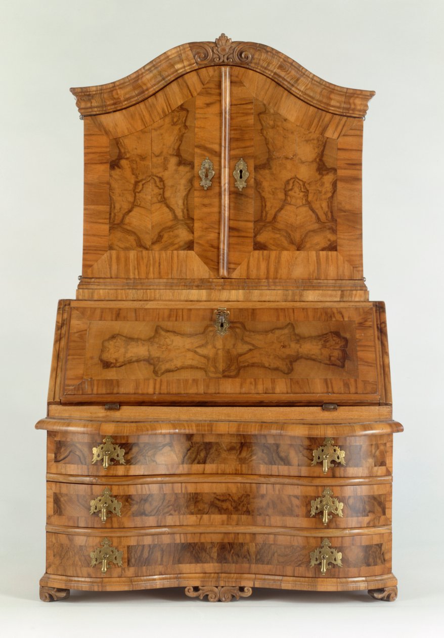 लेखन डेस्क, c.1730 (लकड़ी) द्वारा जर्मन स्कूल