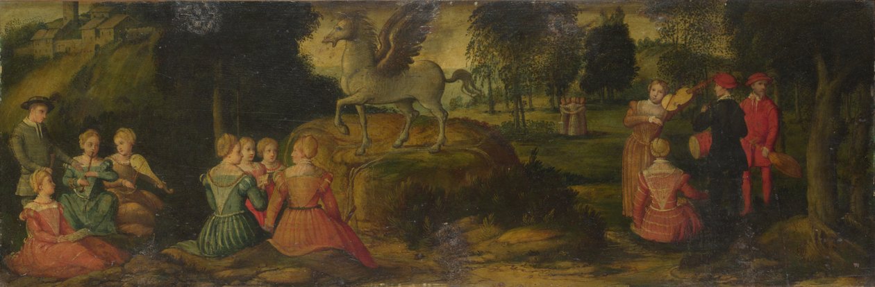 पेगासस और मूस, c.1540 द्वारा गेरोलामो रोमानिनो