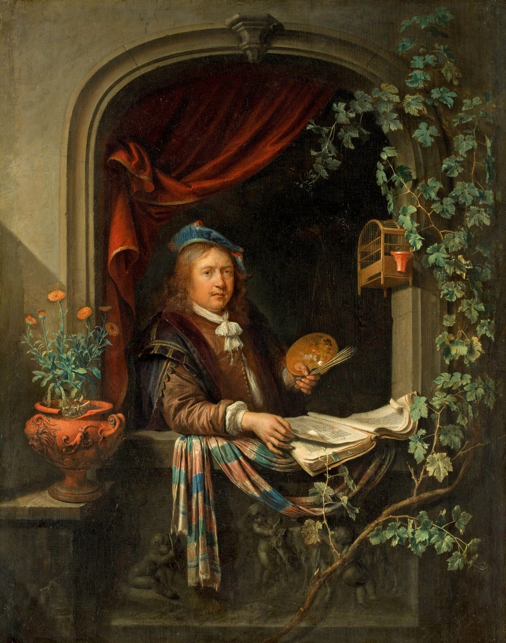सेल्फ पोर्ट्रेट, c.1665 द्वारा गेरिट डू