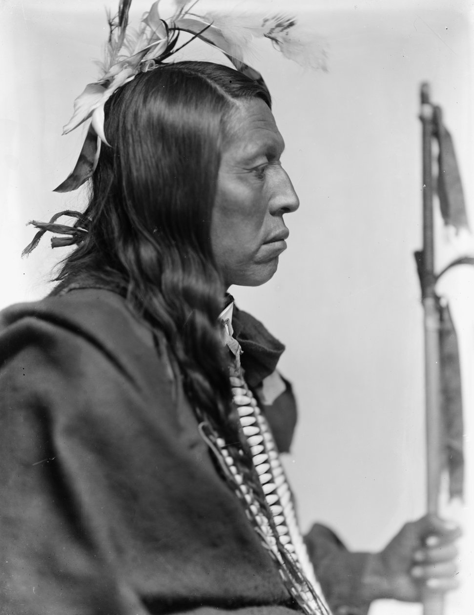 Sioux प्रमुख फ्लाइंग हॉक, c.1900 (b/w फोटो) द्वारा गर्ट्रूड चीज बीयर
