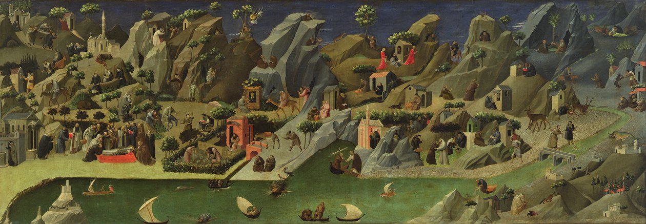 Thebaid, c.1410 (पैनल पर तापमान) (यह भी देखें 50353) द्वारा घेरार्डो स्टारनिना