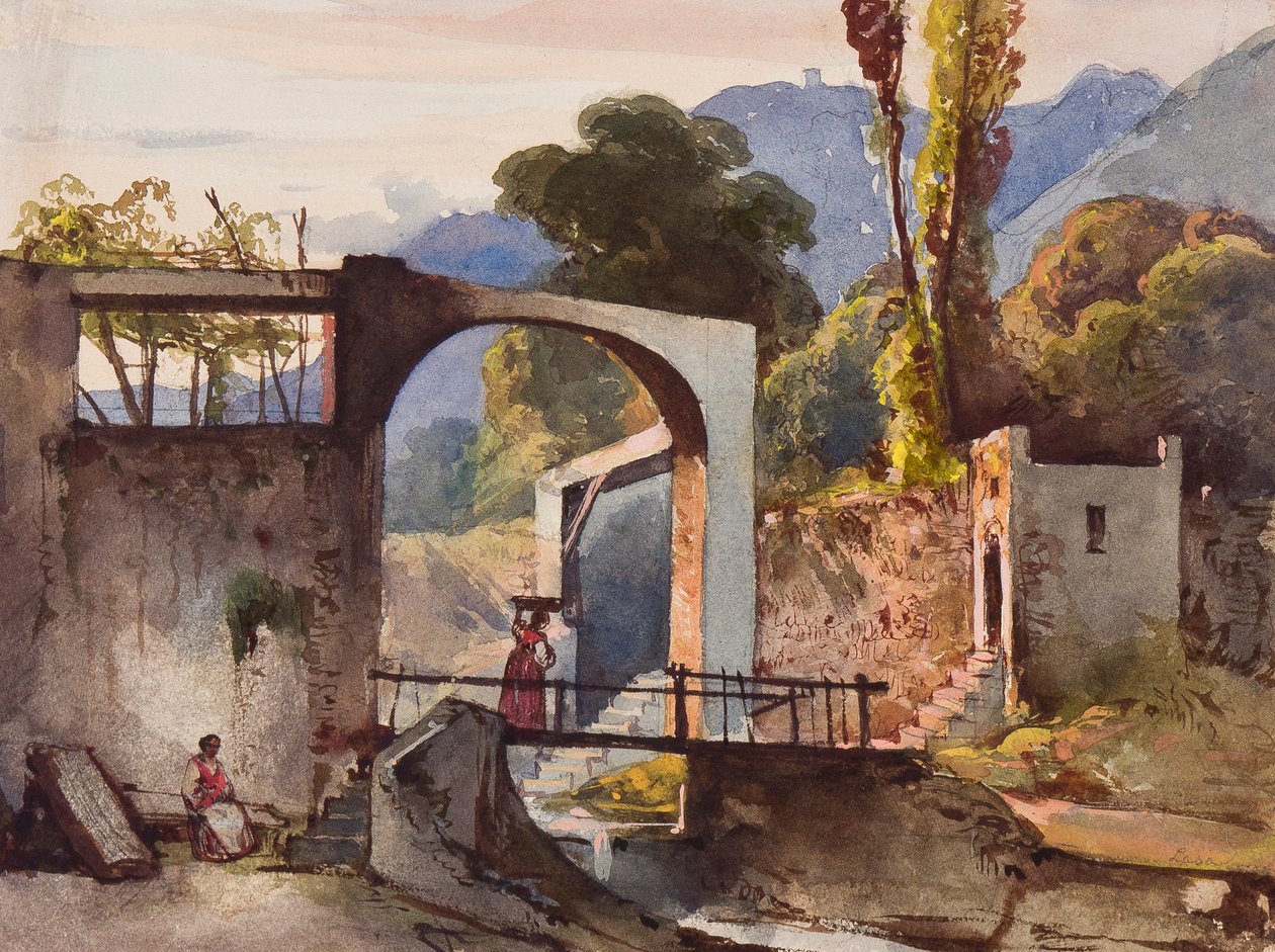 संभवतः सोरेंटो में बेल्वेडियर, प्रिंस फ्रांसेस्को डी &39;डिसी बोरबोन (1888-1914) द्वारा जोड़ के साथ (कागज पर पेंसिल, डब्ल्यूसी und गौचे) द्वारा गियासिंटो गिगांटे