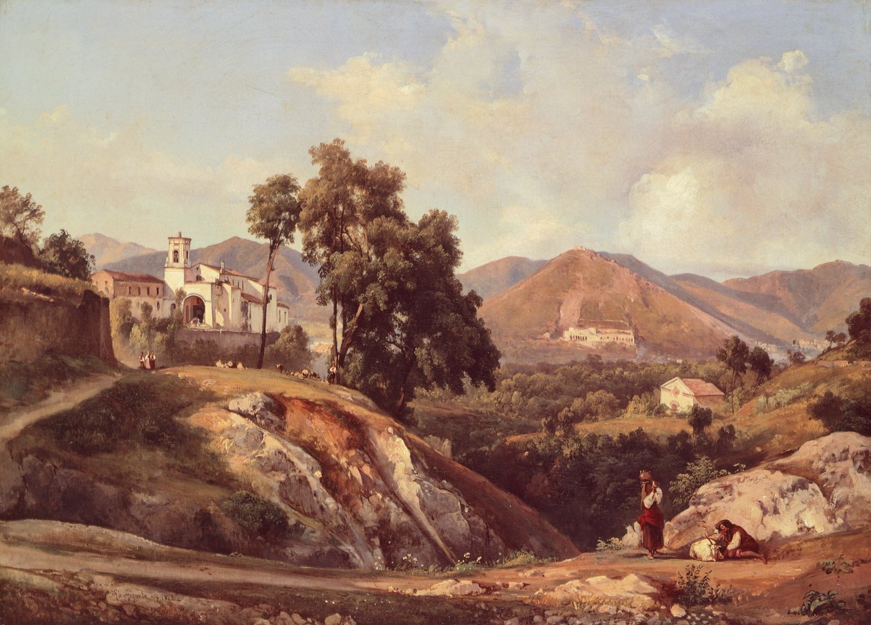 कैम्पानिया क्षेत्र का परिदृश्य, जियासिंटो गिगांटे द्वारा (1806-1876), इटली द्वारा गियासिंटो गिगांटे