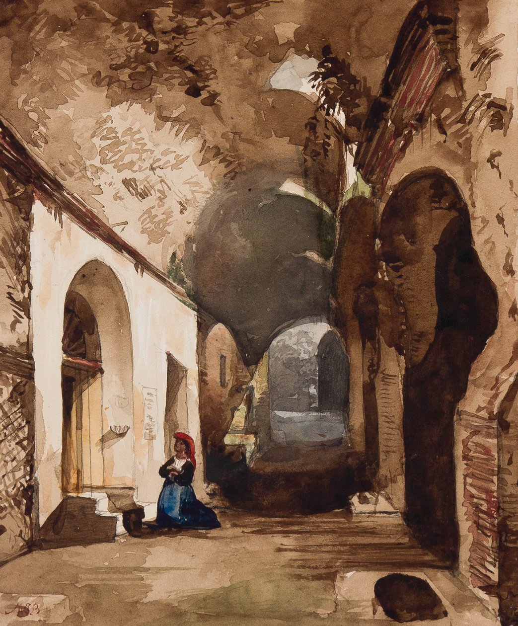 प्रिंसेस मारिया अन्नुनाजाता डी बोरबोन (1843-1871) (पेंसिल, wc und gouache on paper) द्वारा गियासिंटो गिगांटे