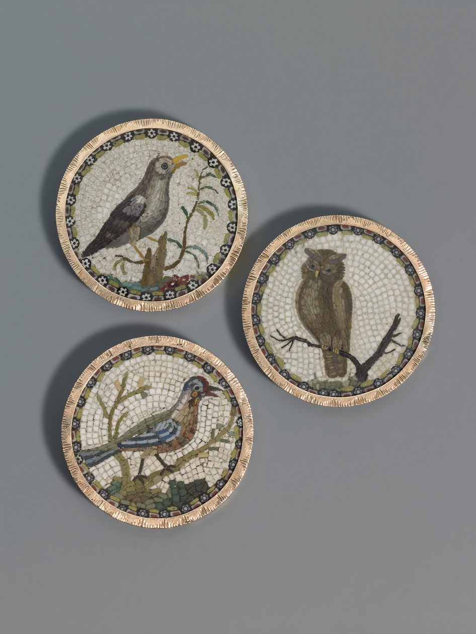 तीन बटन, c.1775 (सोना और micromosaic) द्वारा जियाकोमो (कार्यशाला) राफेल्ली