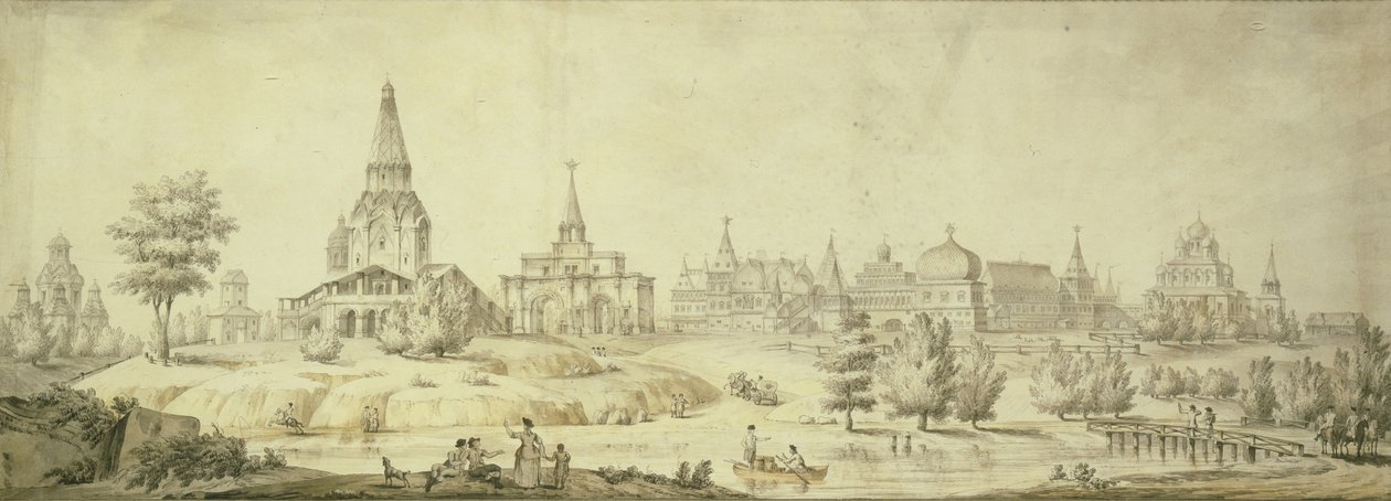 कोलोमेन्सकोय का दृश्य, 1795 द्वारा जियाकोमो एंटोनियो डॉमेनिको क्वेर्नेगी