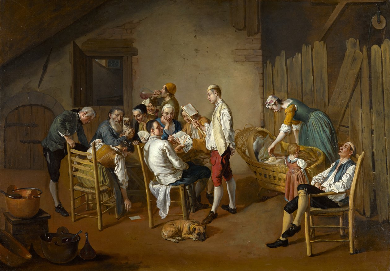 द कार्ड गेम, c.1738-1750 द्वारा जियाकोमो सेरुति