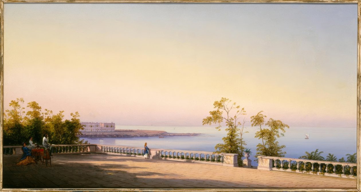 जियान गियान्नी, ऑन द टेरेस - पेंटिंग, 1874 द्वारा जियान गियानी