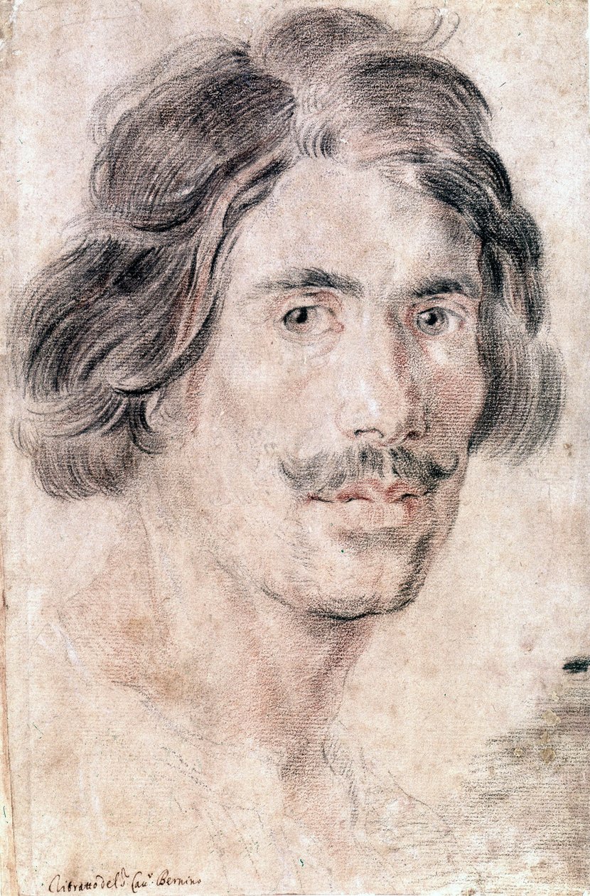 जियान लोरेंजो बर्निनी (बर्निन) (1598 - 1680), इतालवी मूर्तिकार, चित्रकार और वास्तुकार का स्व-चित्र। राष्ट्रीय मुद्रण और चित्र विभाग, रोम। द्वारा जियान लोरेंजो बर्निनी