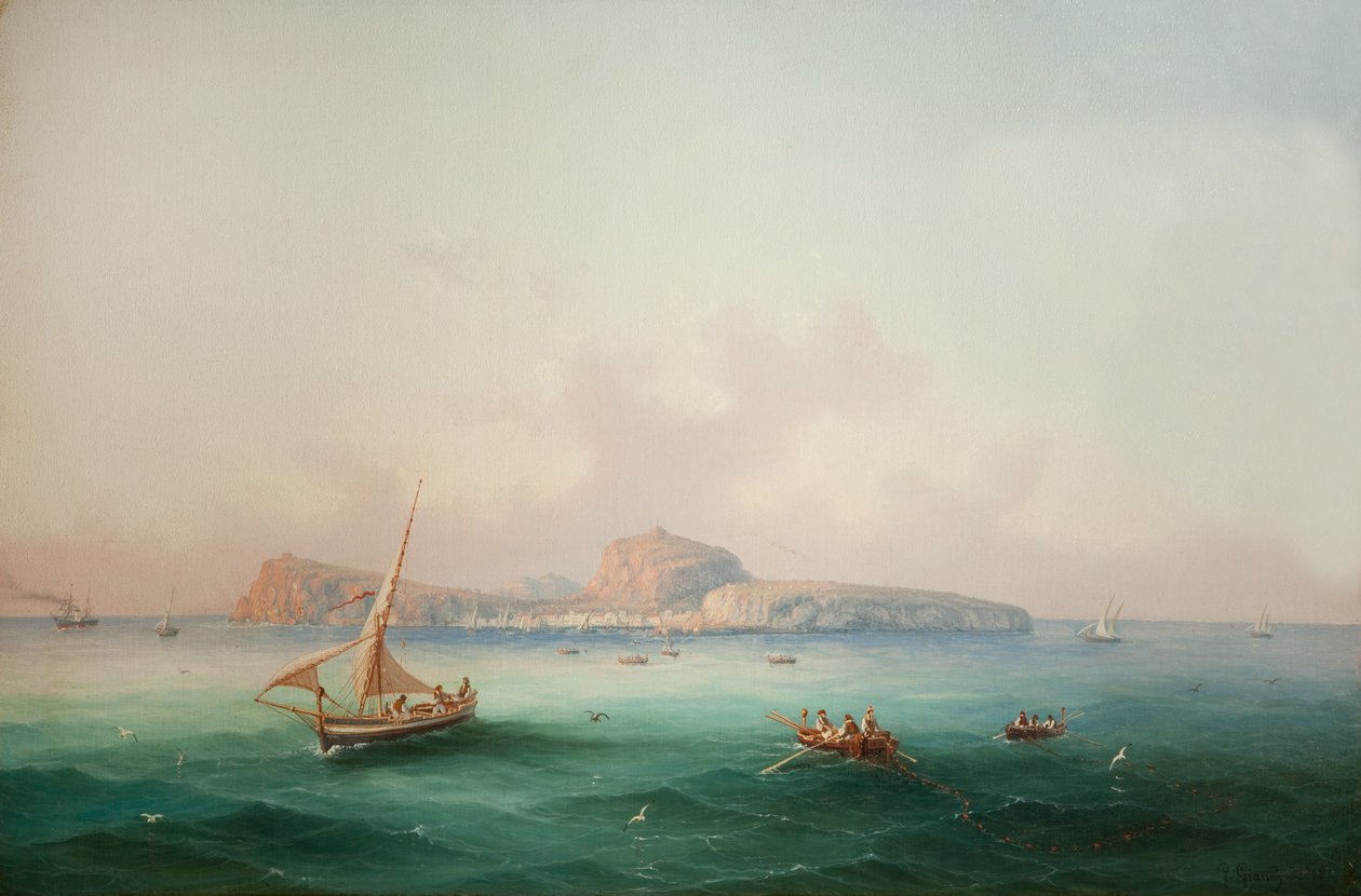 कैप्री का दृश्य, 1868 द्वारा जियानसिंटो गियानी