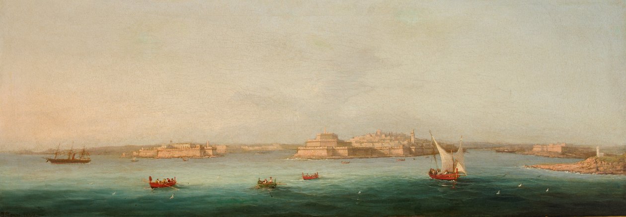 ग्रैंड हार्बर, माल्टा, 1869 द्वारा जियानसिंटो गियानी