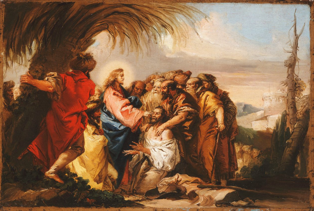 क्राइस्ट हीलिंग द ब्लाइंड मैन, c.1751 द्वारा जियोवानी डोमेनिको टाईपोलो