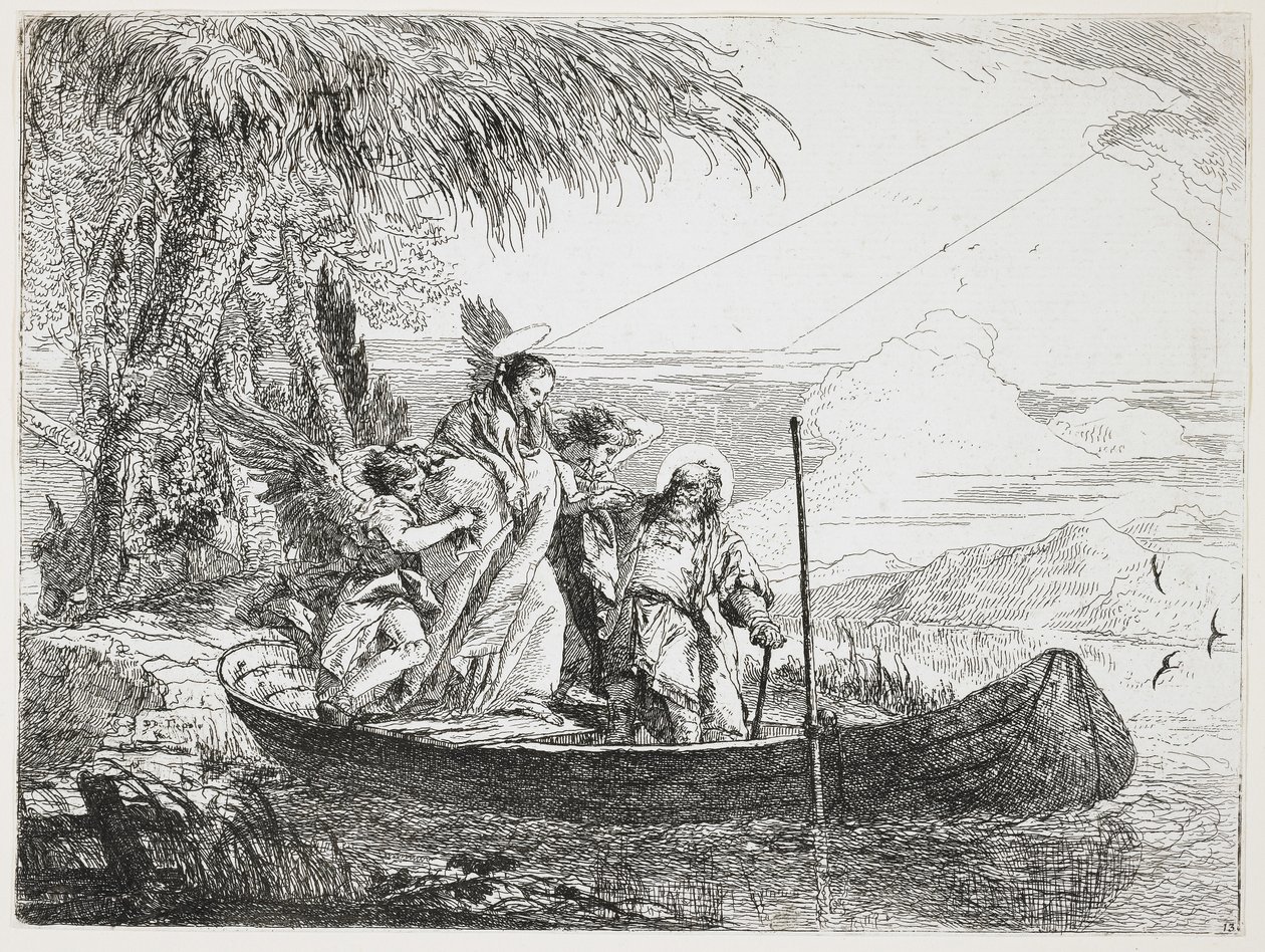 : द होली फ़ैमिली द फ़्लाइट फ़ॉर द फ्लाइट इन द मिस्र, 1750-1753 द्वारा जियोवानी डोमेनिको टाईपोलो