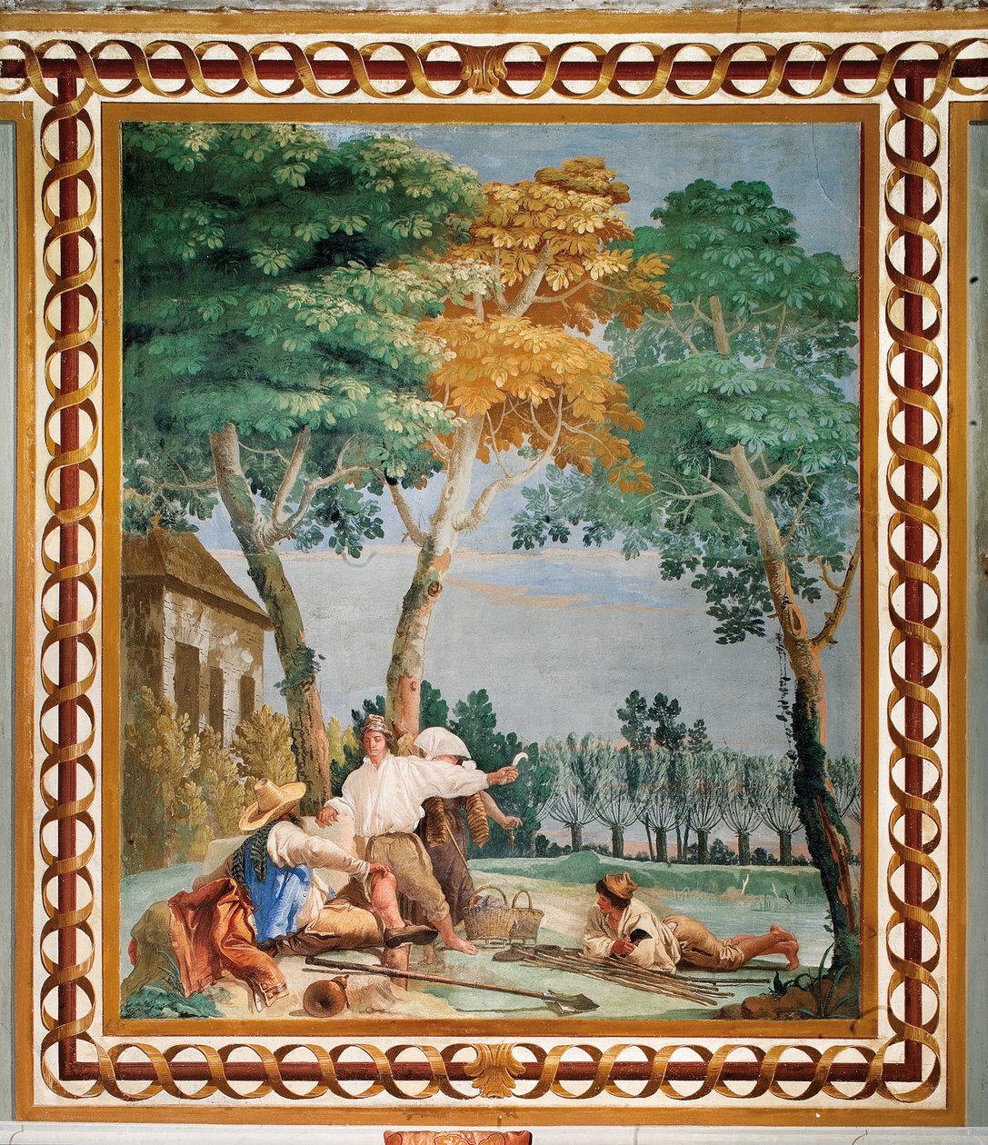 द फोर्सेसिया, 1757 में रुस्तिक दृश्यों के कक्ष से किसान रिपोज द्वारा जियोवानी डोमेनिको टाईपोलो