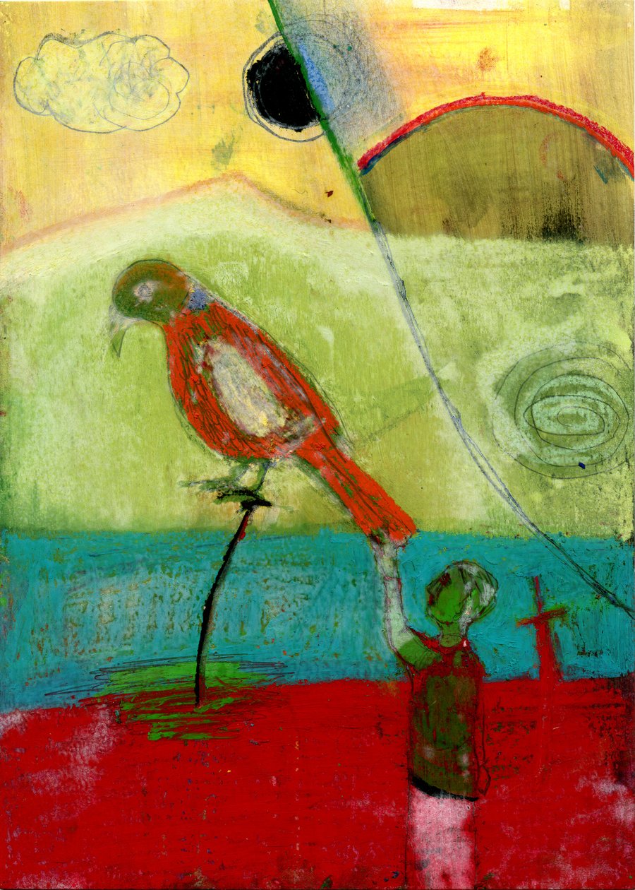 ऑरेंज बर्ड, 2013 (मिश्रित मीडिया) द्वारा गिगी सडबरी