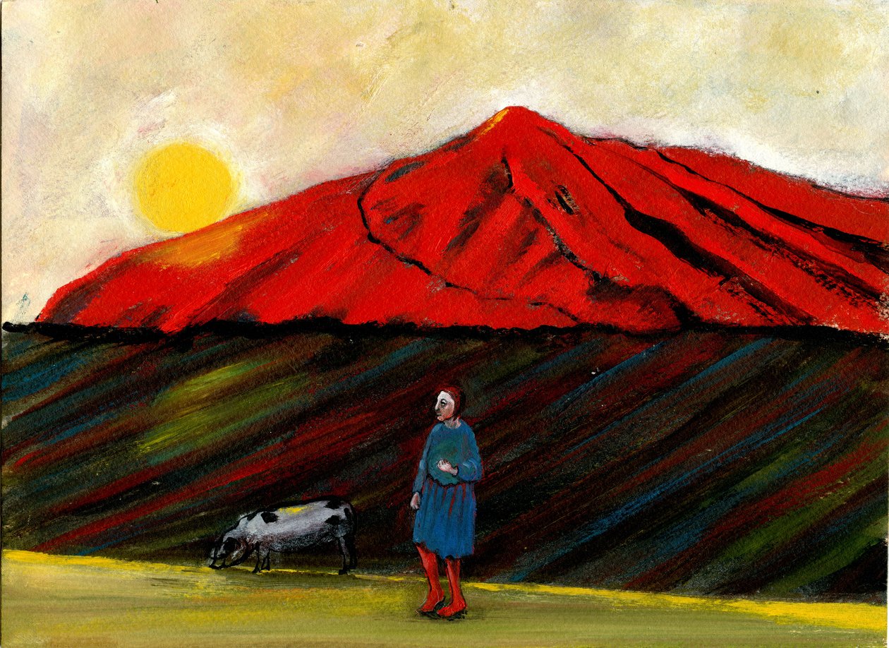 मैं अपने सुअर घर लाया, 2004, (कागज पर तेल) द्वारा गिगी सडबरी