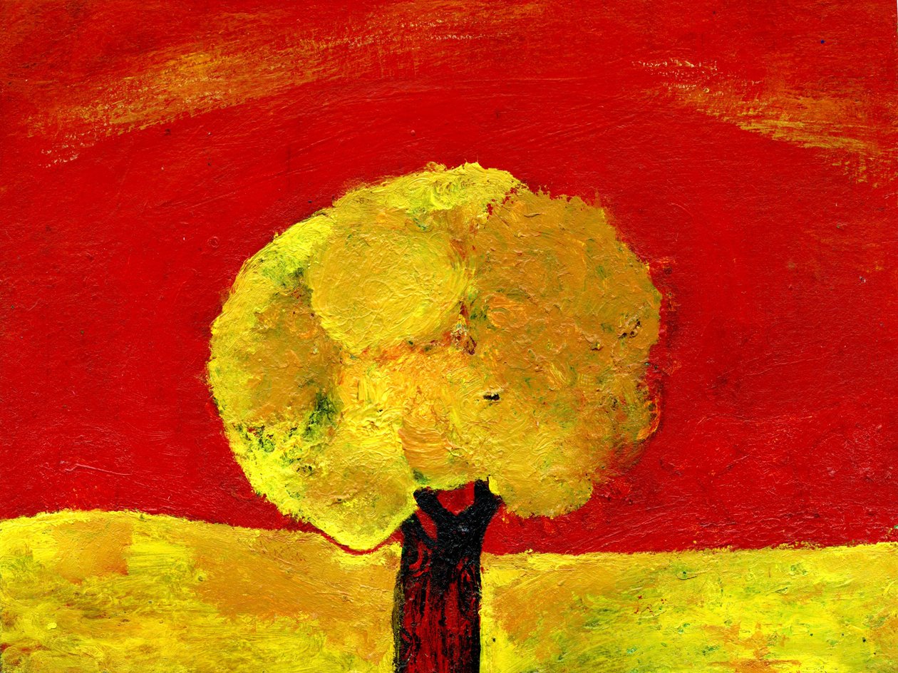 पीला पेड़, 2006, (कागज पर तेल) द्वारा गिगी सडबरी