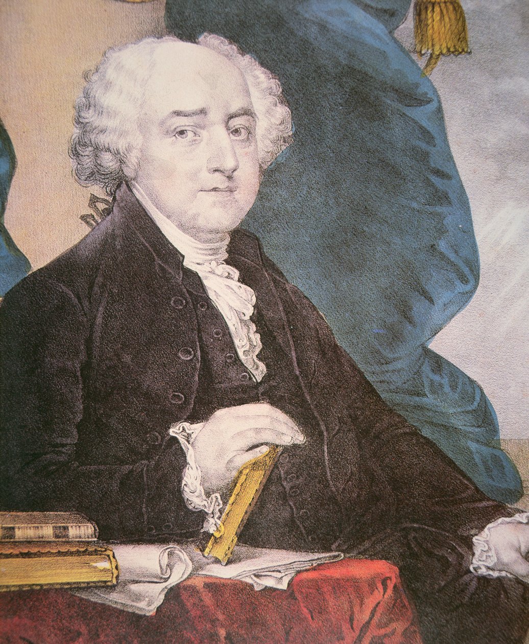 जॉन एडम्स (1735-1826) नथानिएल क्यूरियर (1813-88) द्वारा प्रकाशित (रंग लिथो) द्वारा गिल्बर्ट (बाद) स्टुअर्ट