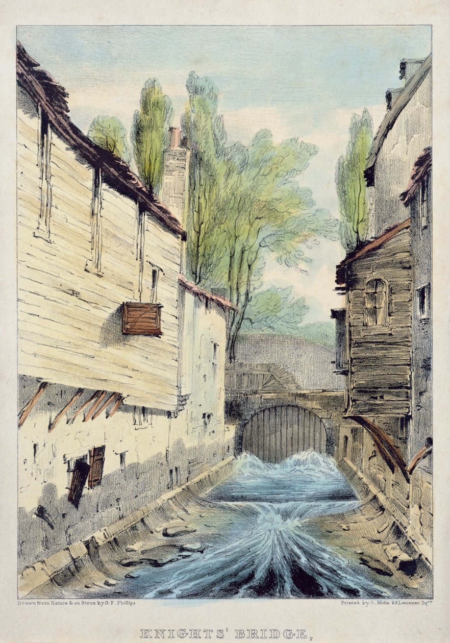 नाइट्स ब्रिज, लंदन, c.1825 द्वारा जाइल्स फ़रमान फिलिप्स