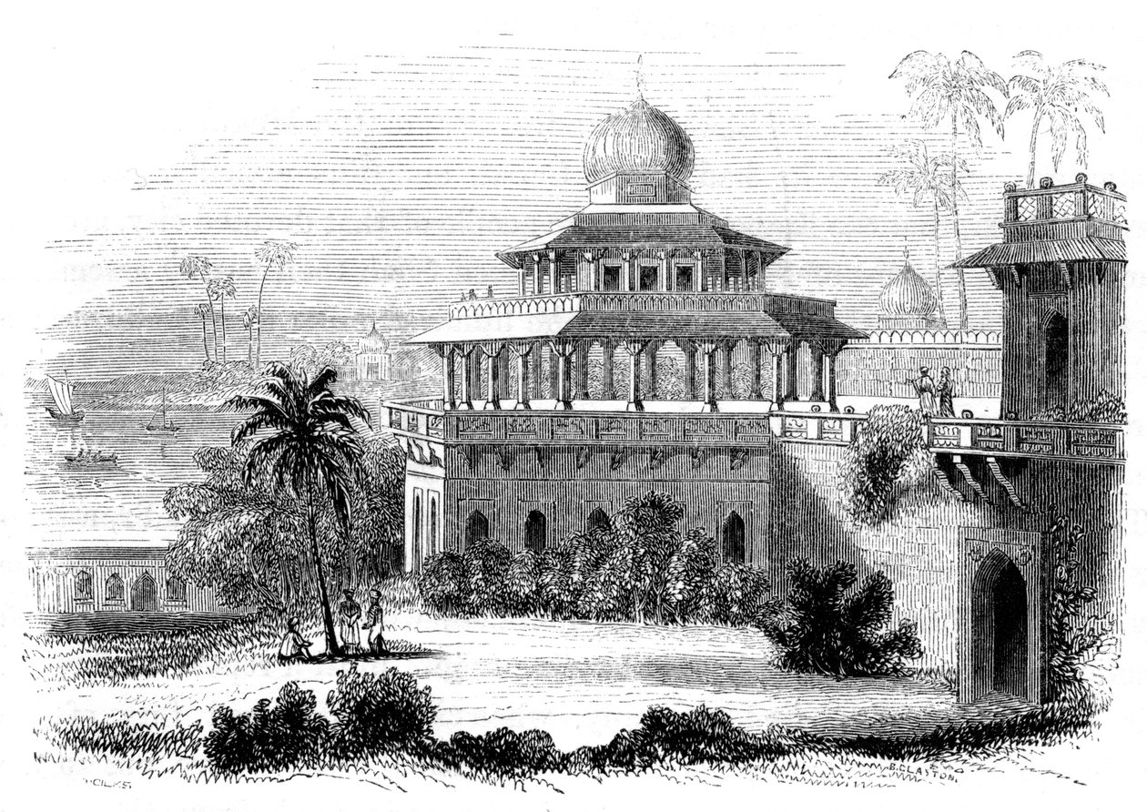 1847 में चैले सैटून, या फोर्टी पिलर्स का मंडप द्वारा जाइल्स