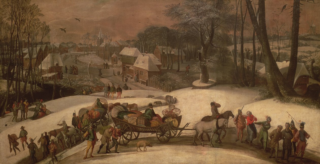 विंटर में एक सैन्य अभियान, c.1590 द्वारा गिलिस मोस्टअर्ट