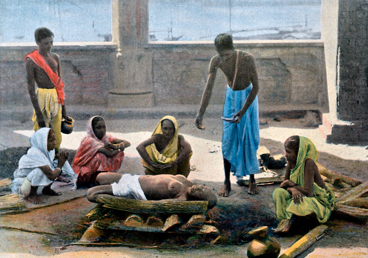 भारत में दाह संस्कार, c1890 द्वारा Gillot