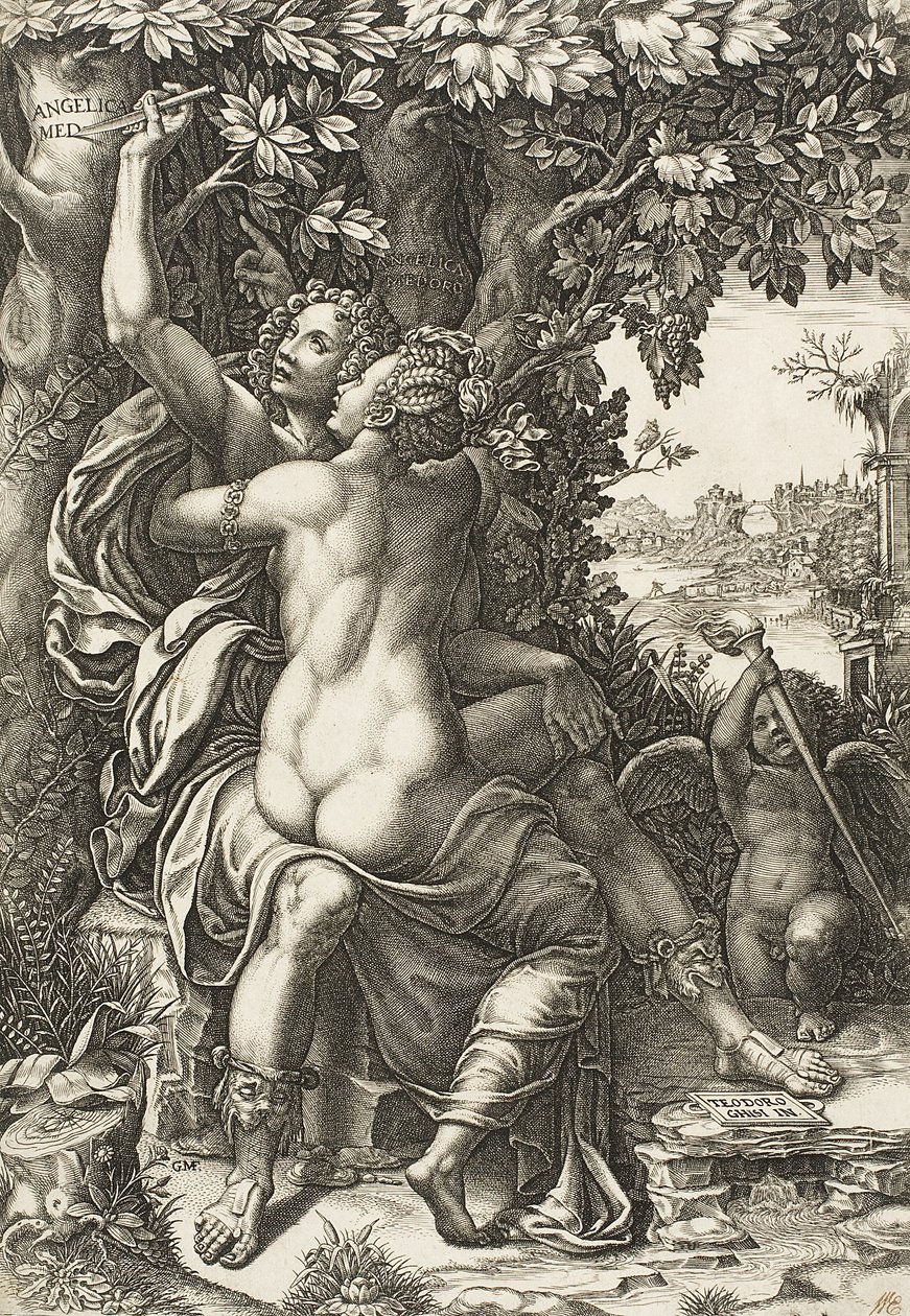 एंजेलिका और मेडोरो, c.1570 द्वारा जियोर्जियो घिसी