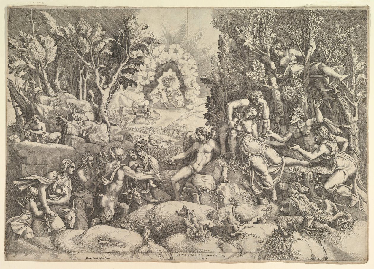 प्रोक्रेस की मौत, सेफालस ने प्रोक्रेस की मौत पर शोक जताया, जो घिरे ..., ca. 1540। द्वारा जियोर्जियो घिसी