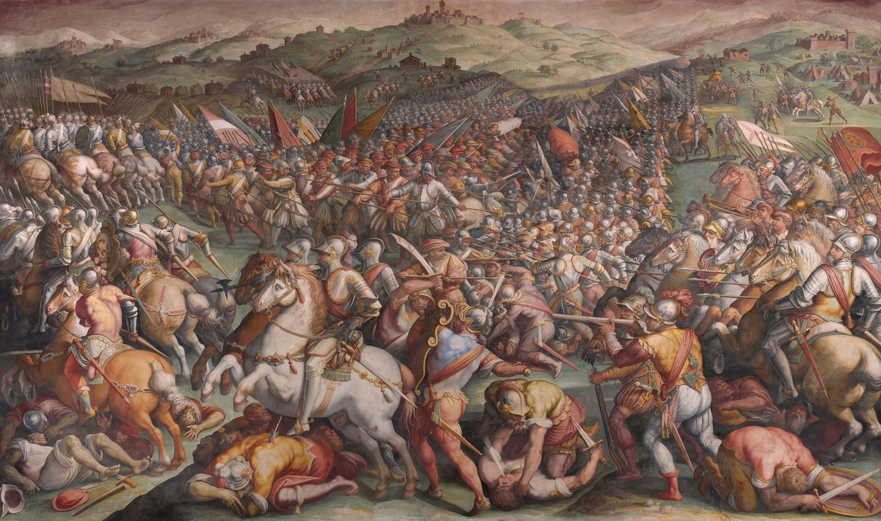 1570-1571 को वैल डि चियाना में मार्सियानो की लड़ाई द्वारा जियोर्जियो वासरी