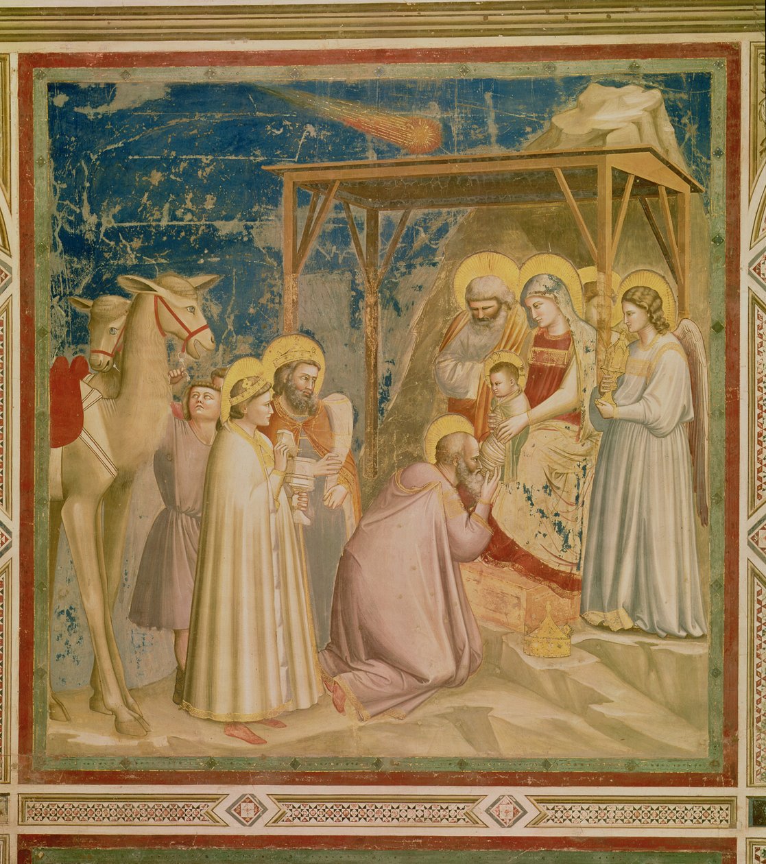 Magi की आराधना, c.1305 (विवरण के लिए देखें 67136) द्वारा गियोटो डि बॉन्डोन