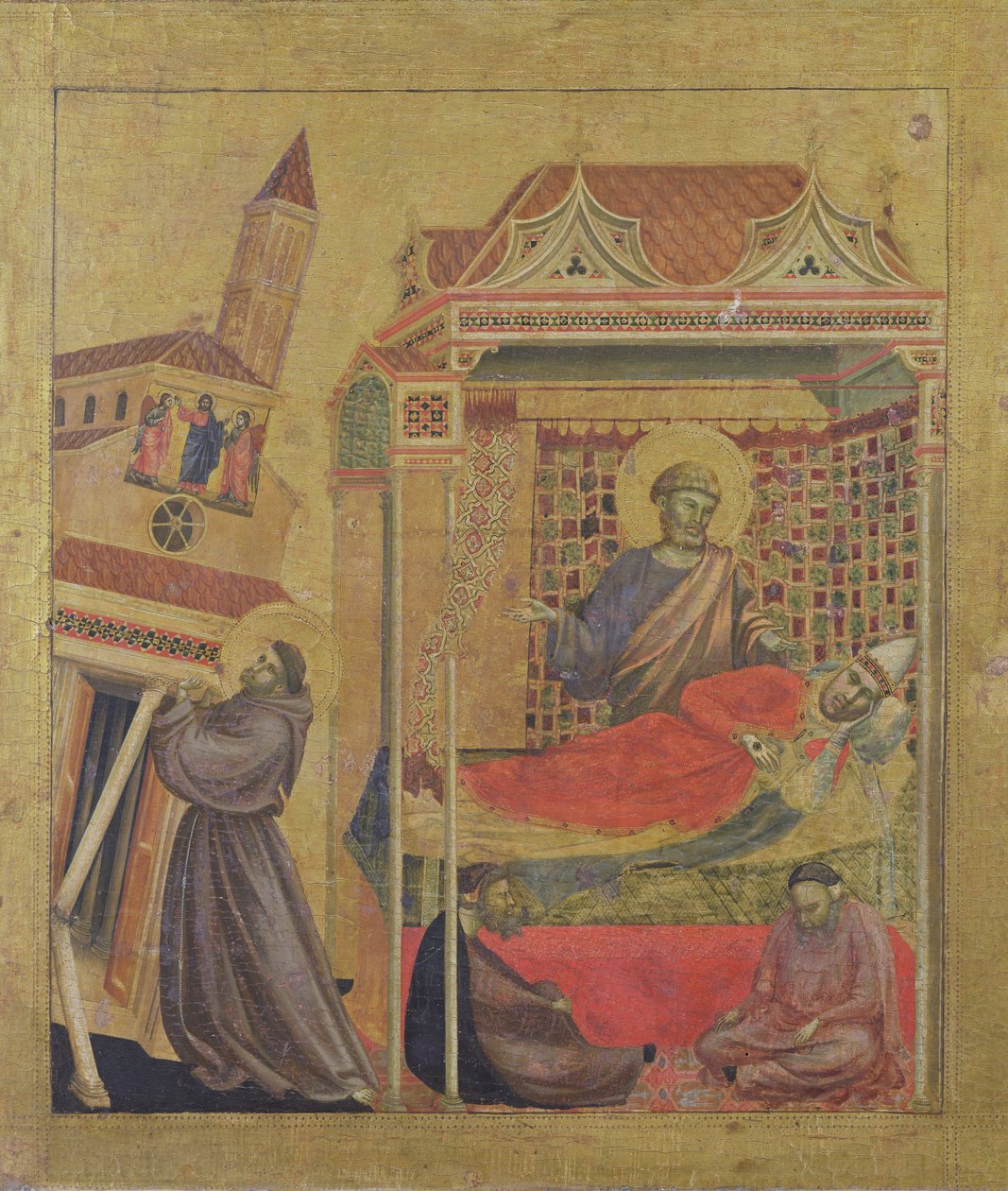 पोप मासूम III का विज़न, c.1295-1300 (पैनल पर टेम्परा) द्वारा गियोटो डि बॉन्डोन