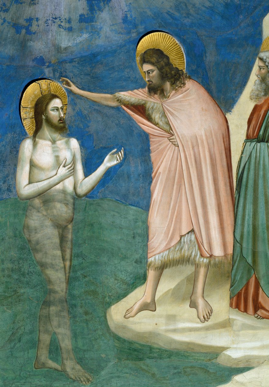 क्राइस्ट का बपतिस्मा, जीवन से विस्तार और मसीह का जुनून, Giotto . द्वारा द्वारा गियोटो (c.1266 1337)