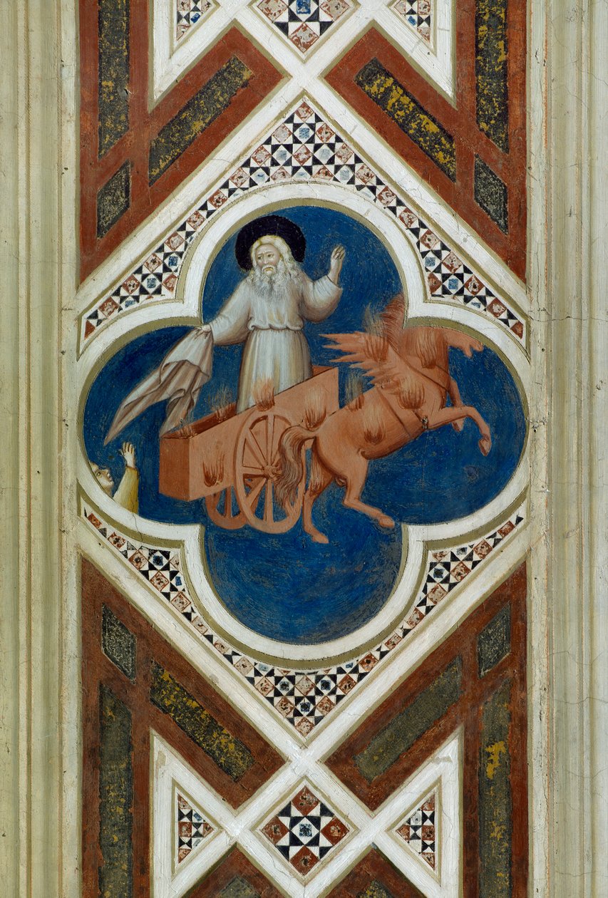 एलिय्याह को आकाश में ले जाया जा रहा है, विवरण से जीवन और मसीह का जुनून, Giotto . द्वारा द्वारा गियोटो (c.1266 1337)