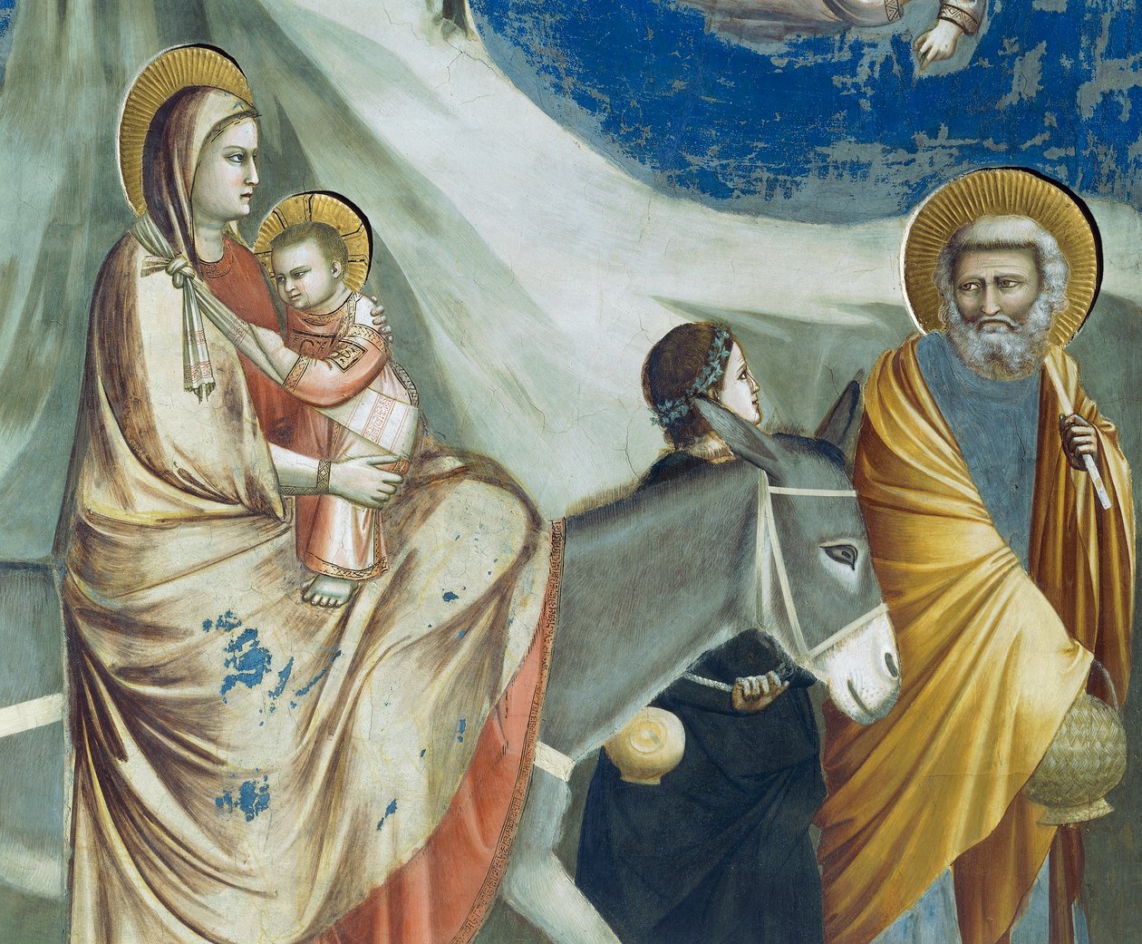 मिस्र में उड़ान, जीवन और मसीह के जुनून से विस्तार, Giotto . द्वारा द्वारा गियोटो (c.1266 1337)