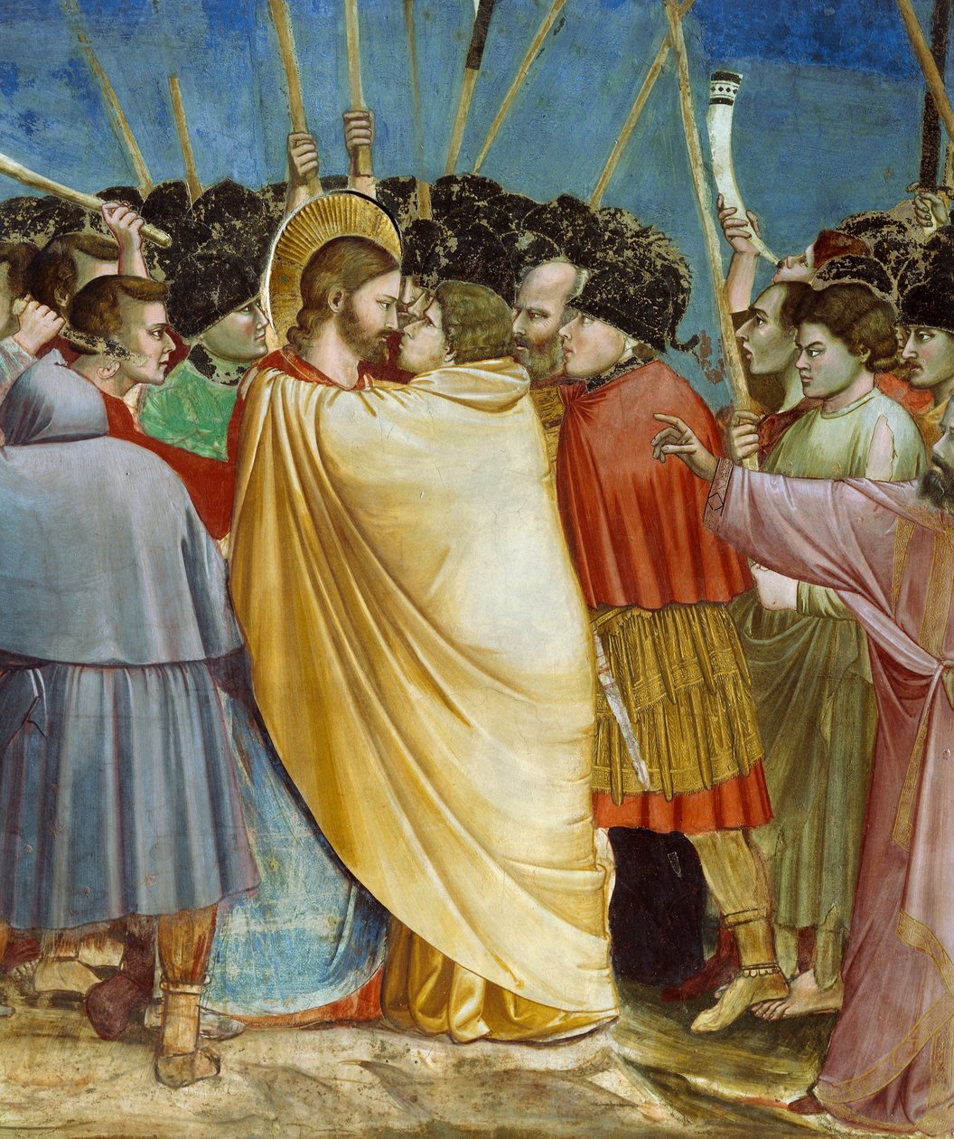 जूडस का चुंबन, जीवन और मसीह के जुनून से विवरण, Giotto . द्वारा द्वारा गियोटो (c.1266 1337)
