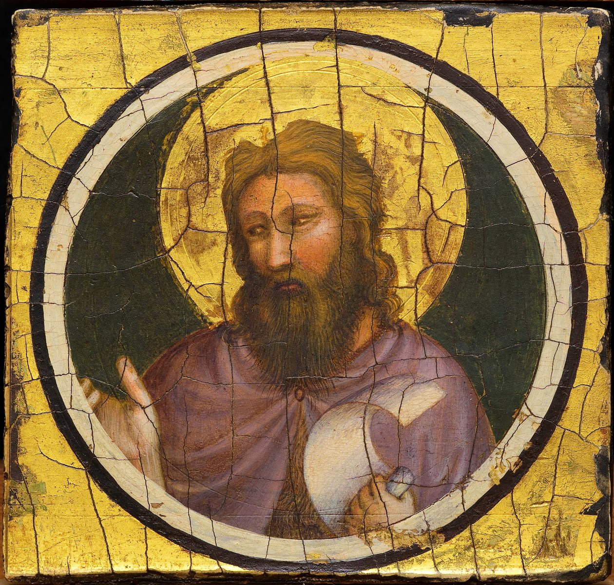 सेंट जॉन द बैपटिस्ट द्वारा Giotto di Bondone (1266-1377)। पैनल पर तापमान, सीए 1320, एंटे कासा डि रिस्पार्मियो, फ्लोरेंस द्वारा गियोटो (c.1266 1337)