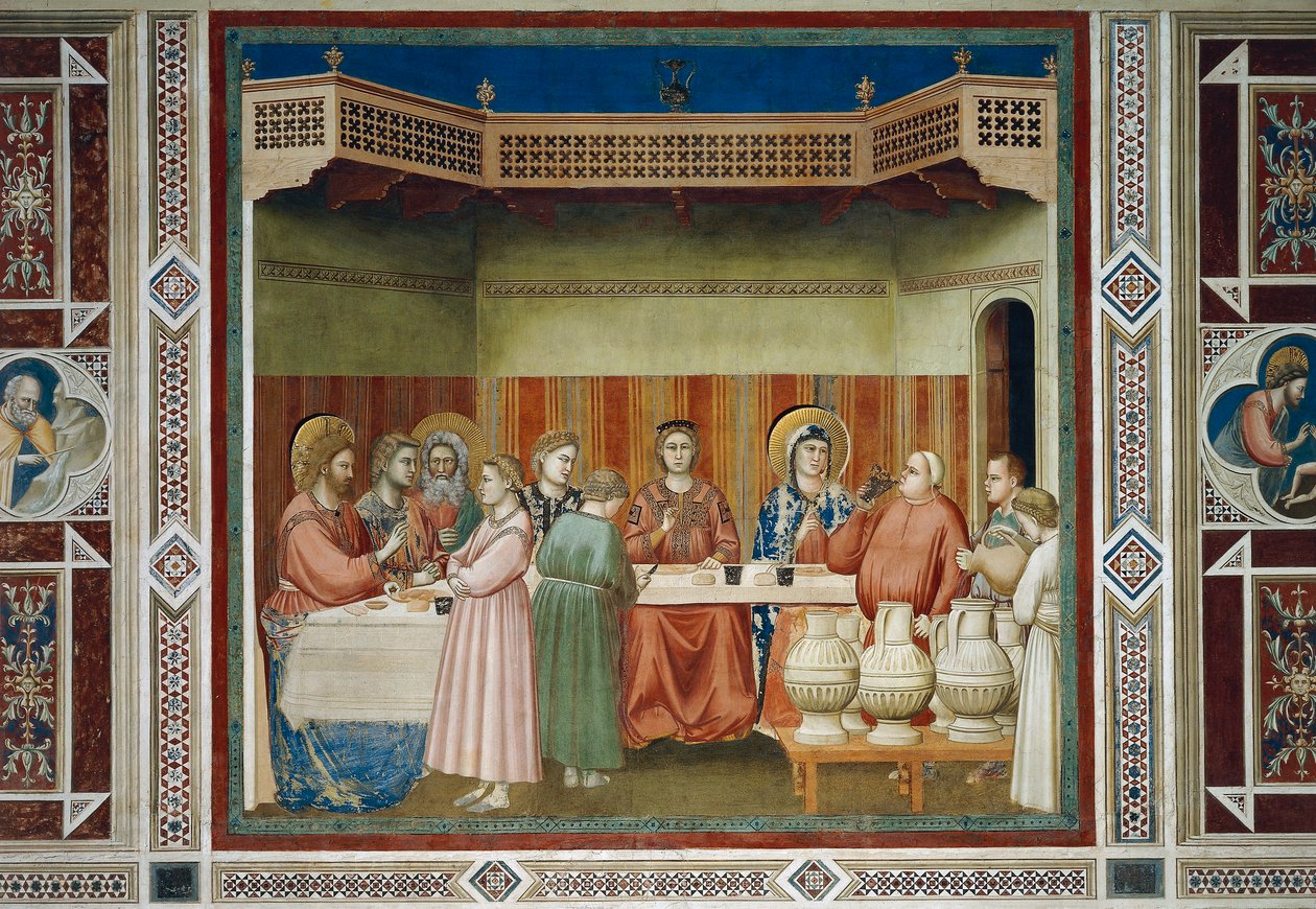 काना की शादी, जीवन और मसीह के जुनून से विस्तार, Giotto . द्वारा द्वारा गियोटो (c.1266 1337)