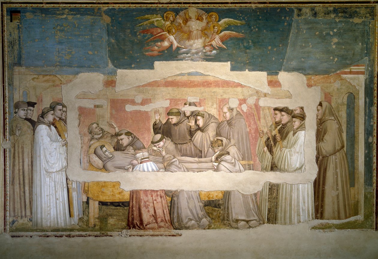 असीसी के सेंट फ्रेंकोइस का अंतिम संस्कार। कलंक सत्यापन। Giotto di Bondone द्वारा पेंटिंग (1267? 1337) द्वारा गियोटो (c.1266 1337)